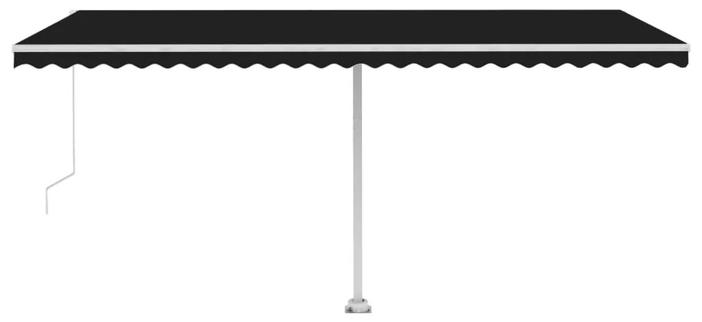 Toldo retrátil manual com LED 500x300 cm antracite