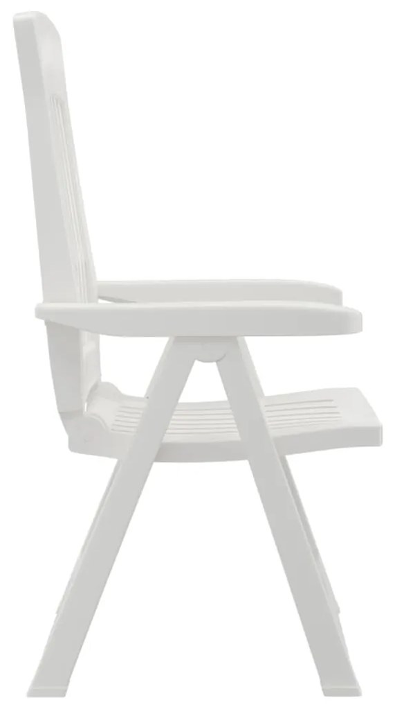 Cadeiras de jardim reclináveis 2 pcs PP branco