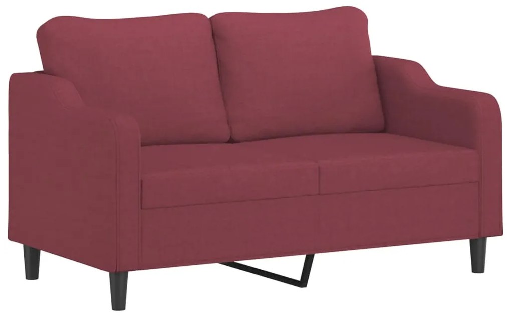 Sofá 2 lug. + almofadas decorativas 140cm tecido vermelho tinto