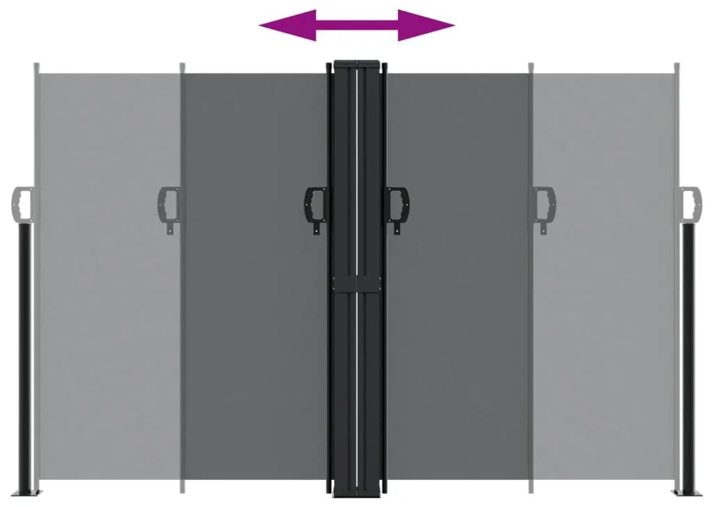 Toldo lateral retrátil 160x1000 cm preto