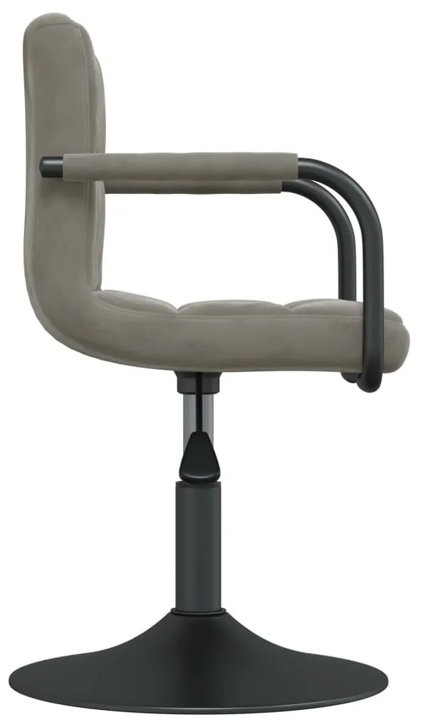 Cadeiras de jantar giratórias 2 pcs veludo cinzento-claro