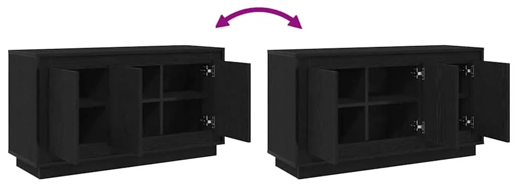 Sideboard vidaXL Preto Carvalho 102x35x55 cm Madeira de engenharia
