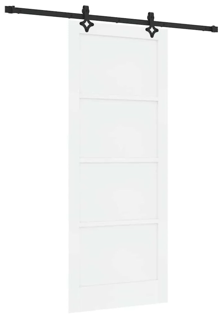 Porta Deslizante vidaXL com Conjunto de Ferragens Branca 86x211 cm Mad