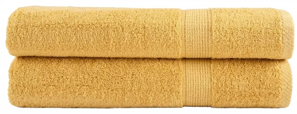 Toalhas de sauna premium SOLUND 2pcs 80x200cm 600 gsm dourado
