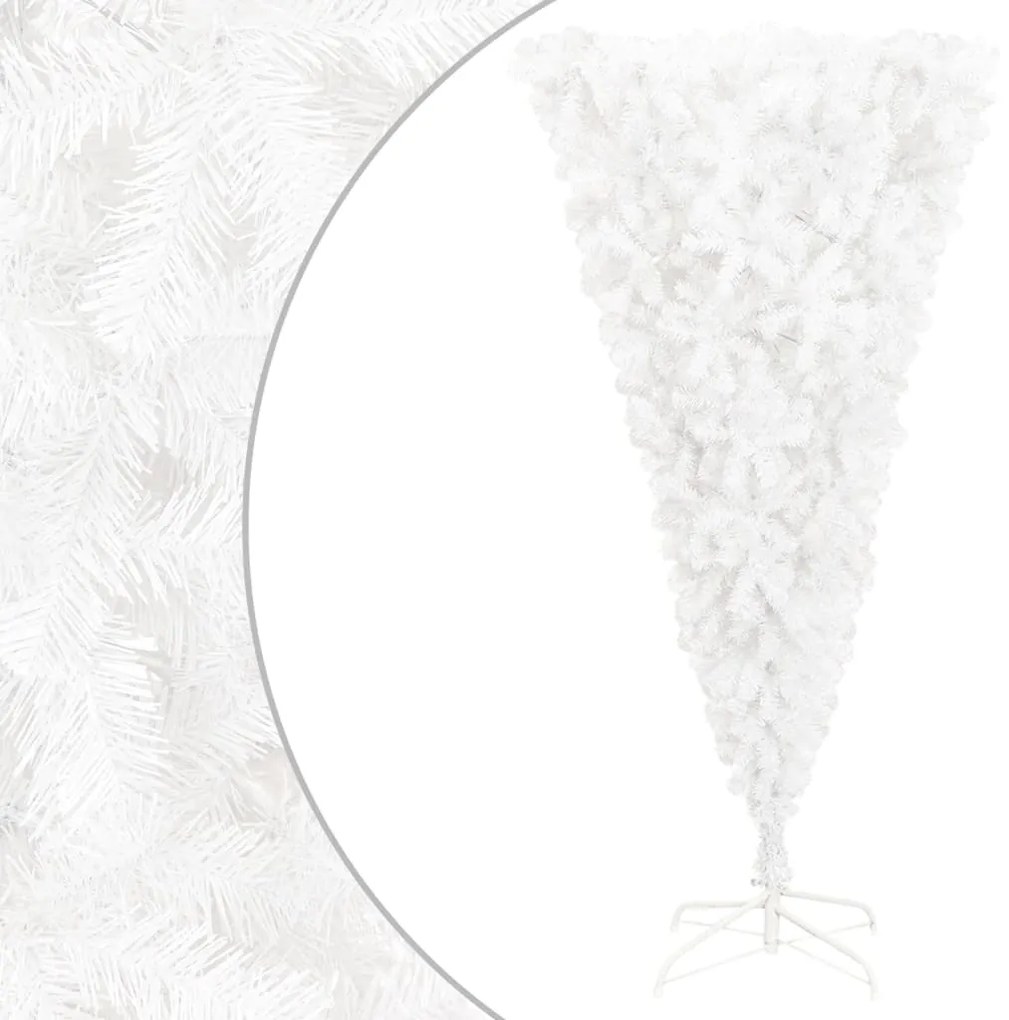 vidaXL Árvore de Natal artificial invertida com suporte 240 cm branco