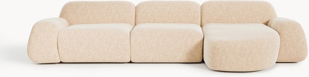 Sofá de canto modular em bouclé Wolke (4 lugares)