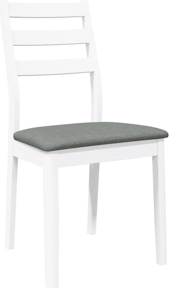 Cadeiras de jantar com almofadões 2 pcs madeira maciça branco