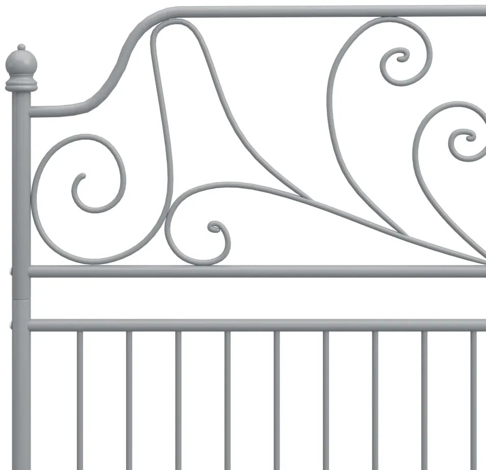 Estrutura de cama metal 160x200 cm cinzento