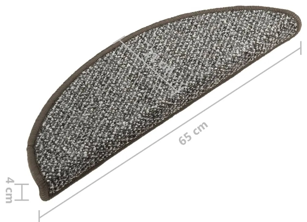 Tapete/carpete para degraus 15 pcs 65x21x4 cm antracite