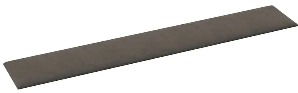 Painel de parede 12 pcs 90x15 cm veludo 1,62m² cor cinza-escuro