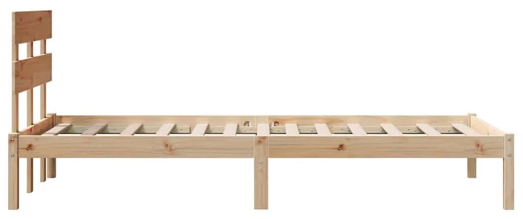 Estrado de Cama com Cabeceira 90x200 cm Madeira Maciça de Pinho