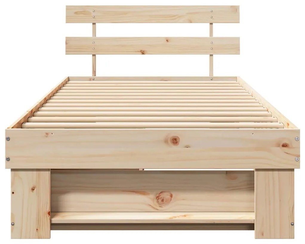Estrutura da Cama Castanho 90 x 190 cm Madeira de Pinheiro