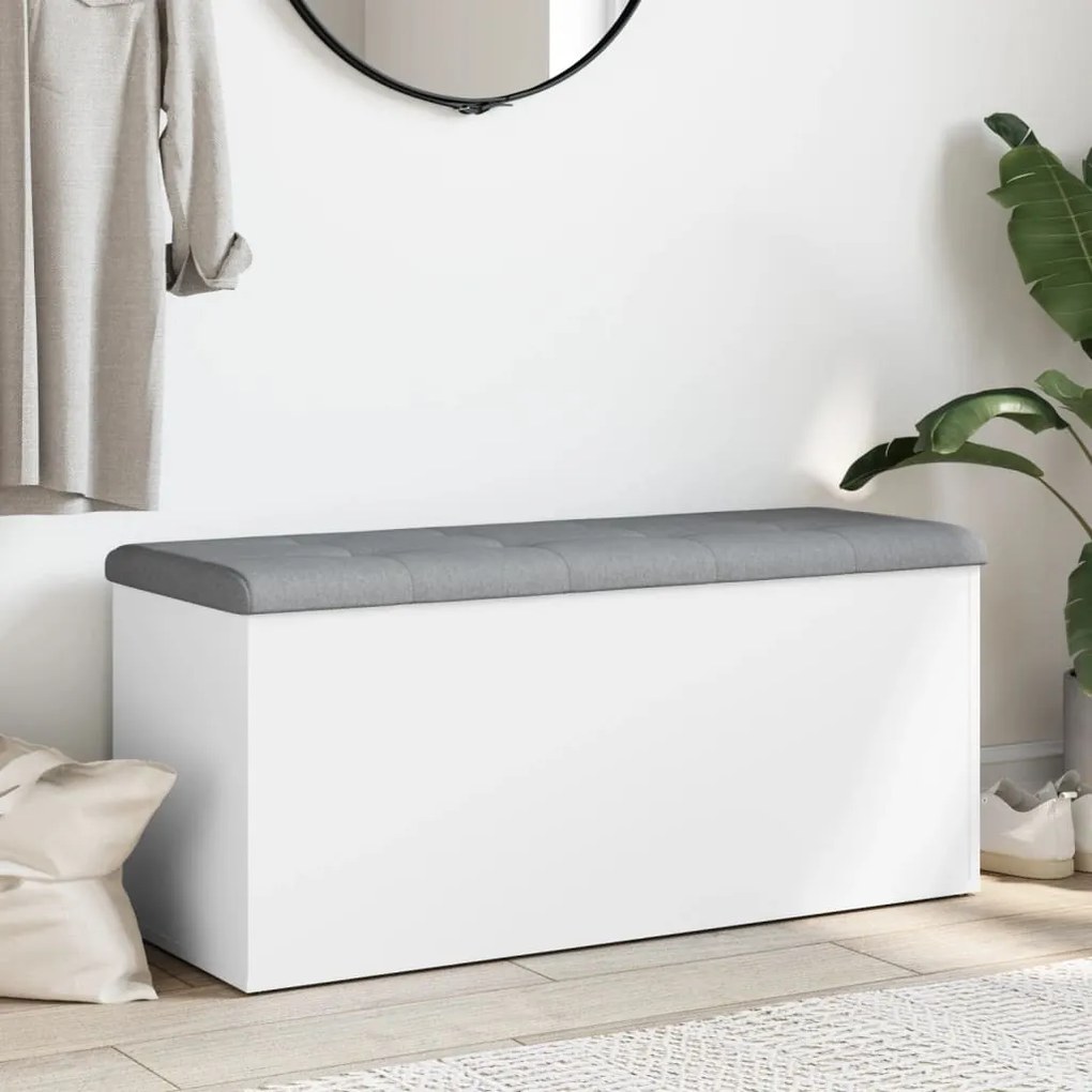 Banco de arrumação 102x42x45 cm derivados de madeira branco