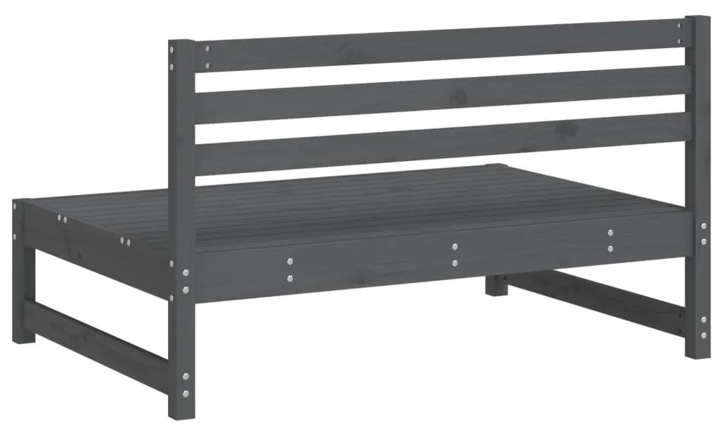 Sofá de centro para jardim 120x80 cm pinho maciço cinzento