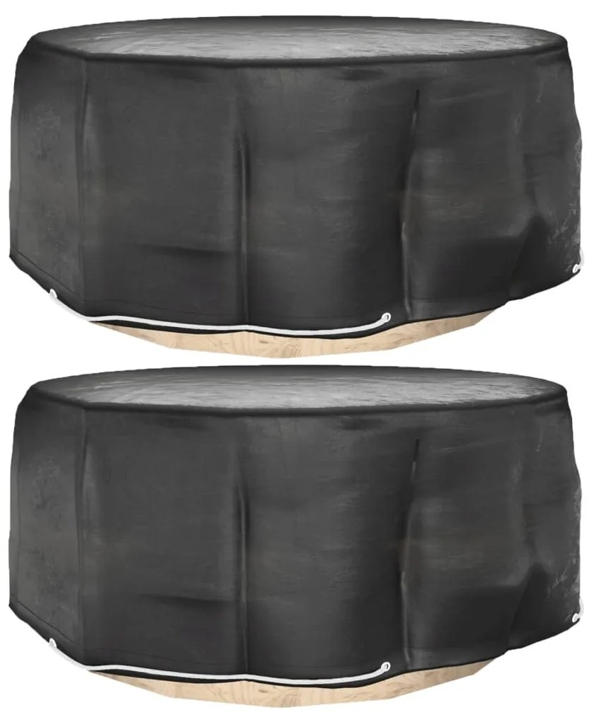 vidaXL Capas p/ mobília de jardim 2 pcs c/ 10 ilhós Ø260x90 cm redondo