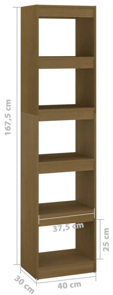 Estante/divisória 40x30x167,5 cm pinho maciço castanho mel