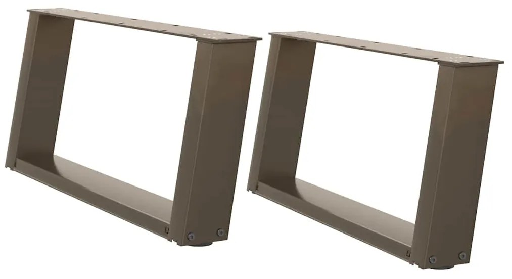 Pés para mesa de centro em formato de U, 2 peças, aço natural, 60x(30-