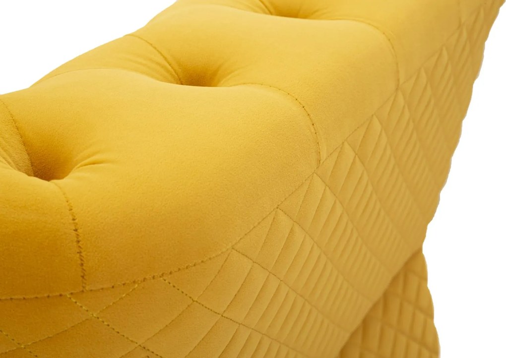 Poltrona Emy Mustard com Almofada - Madeira e Veludo Mostarda com Pern