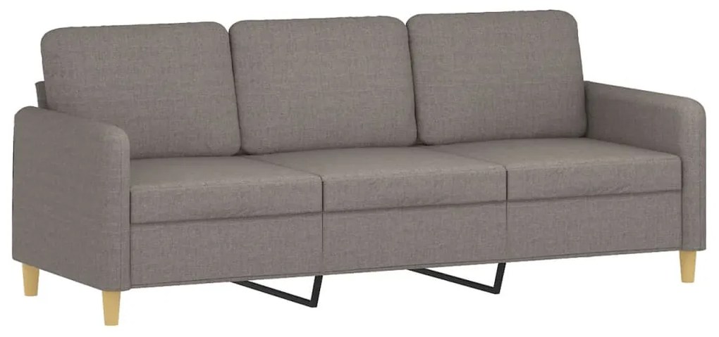 4 pcs conjunto de sofás com almofadas tecido cinza-acastanhado