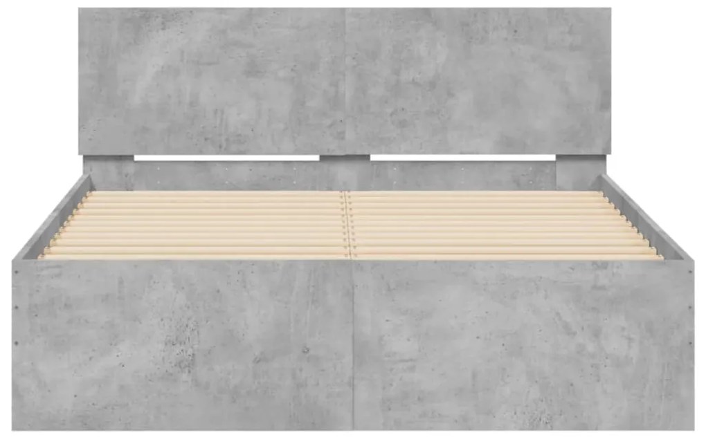 Estrutura de cama com cabeceira 120x200 cm cinzento cimento