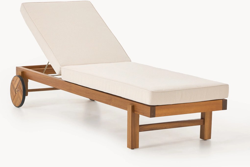 Espreguiçadeira de jardim em madeira de acácia Bo