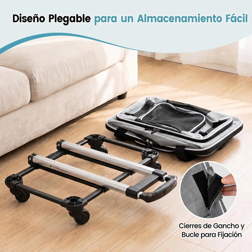 Transportadora para Animais de Estimação, 46 x 29 x 28 cm, 3 em 1, Cinzento