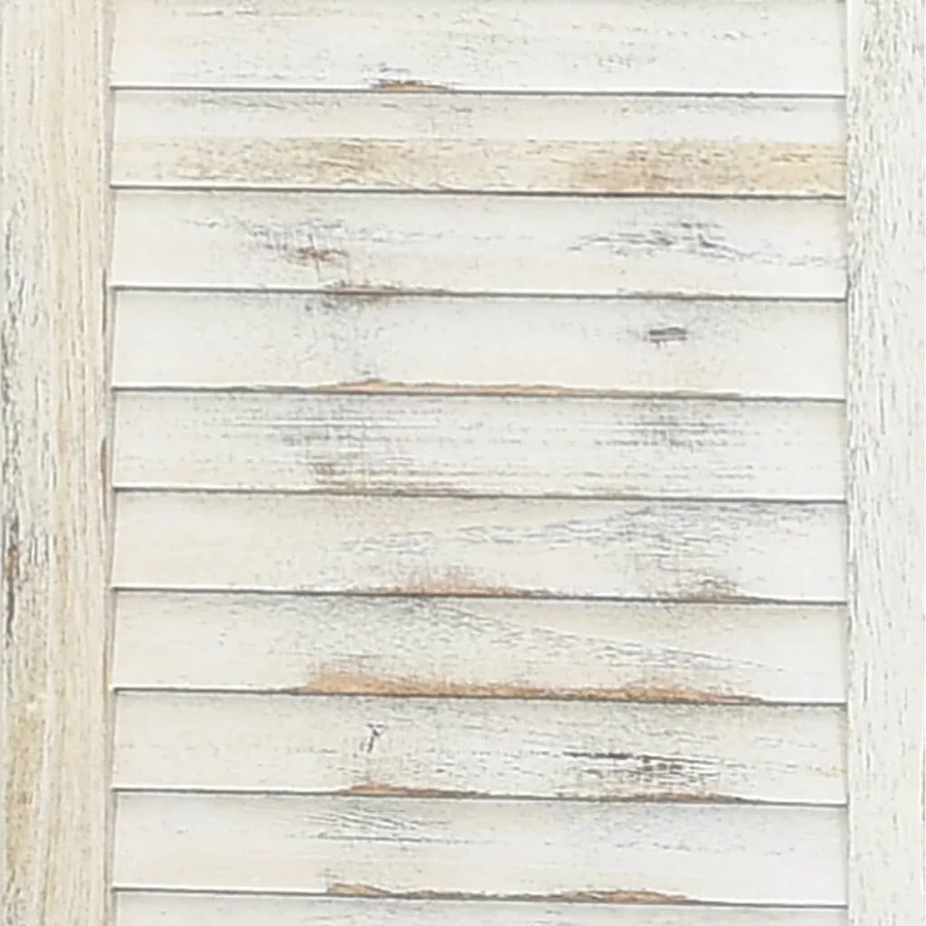 Biombo com 6 painéis 215x166 cm madeira branco antigo