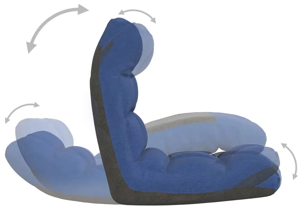 Colchão/cadeira de piso dobrável tecido azul
