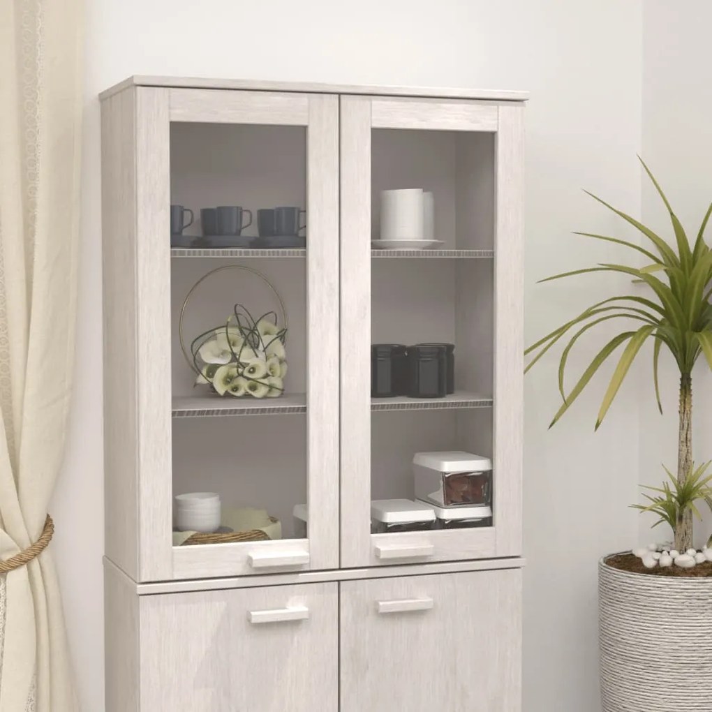 340505 vidaXL Topo p/ armário alto HAMAR 85x35x100 cm pinho maciço branco