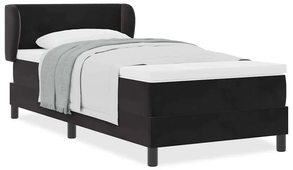 Cama Box Spring com Colchão vidaXL Preta 100x200 cm em Veludo