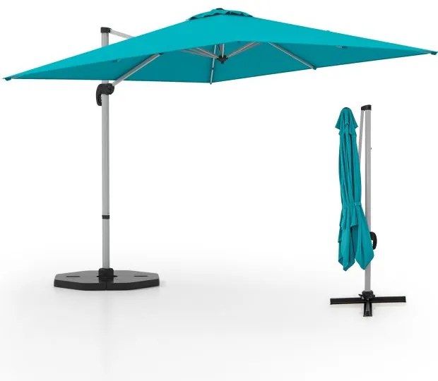 Guarda-sol cantilever de 300 cm com rotação de 360° e inclinação ajustável - laranja
