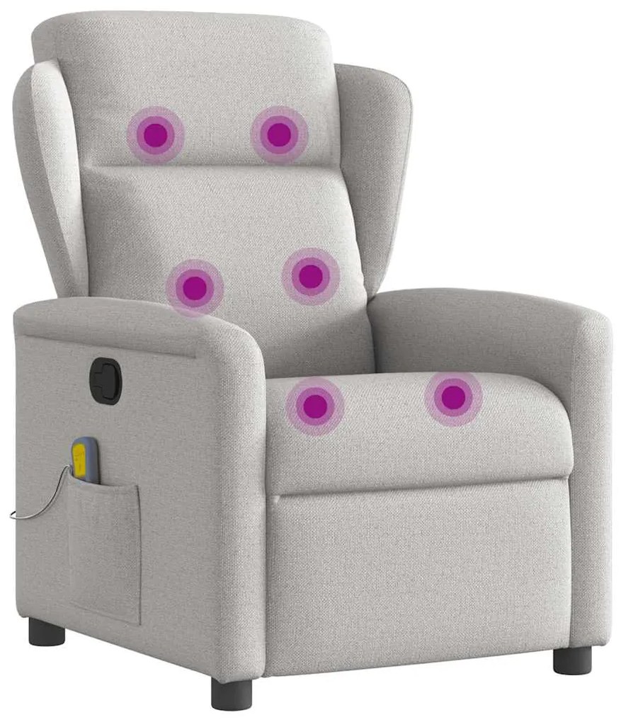Cadeira de massagem reclinável tecido cinzento
