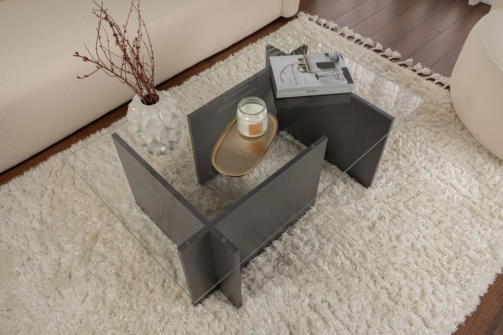 Mesa de Café Vetrino – Antracite – 105x40x65 cm