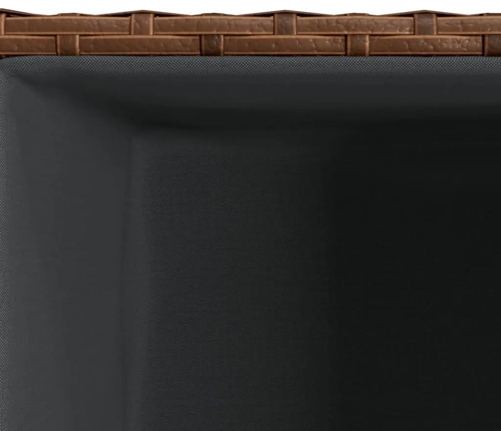 Vasos de jardim 3 pcs vime PE castanho