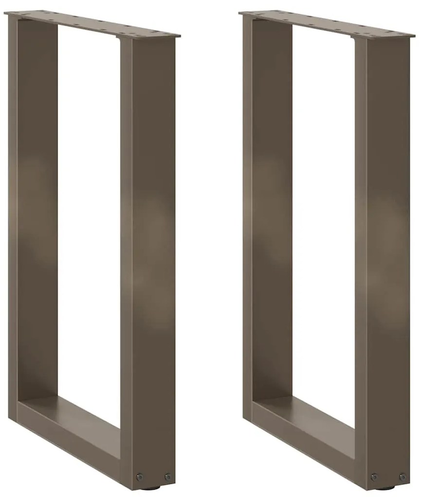 Pés para mesa de jantar em formato de U, 2 peças, aço natural, 50x(72-