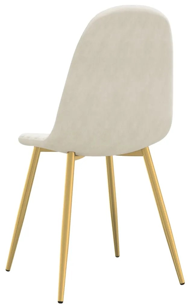 Cadeiras de jantar 6 pcs veludo branco nata