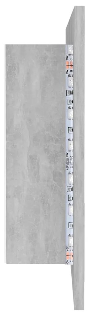 Armário espelhado casa de banho LED acrílico cinza cimento