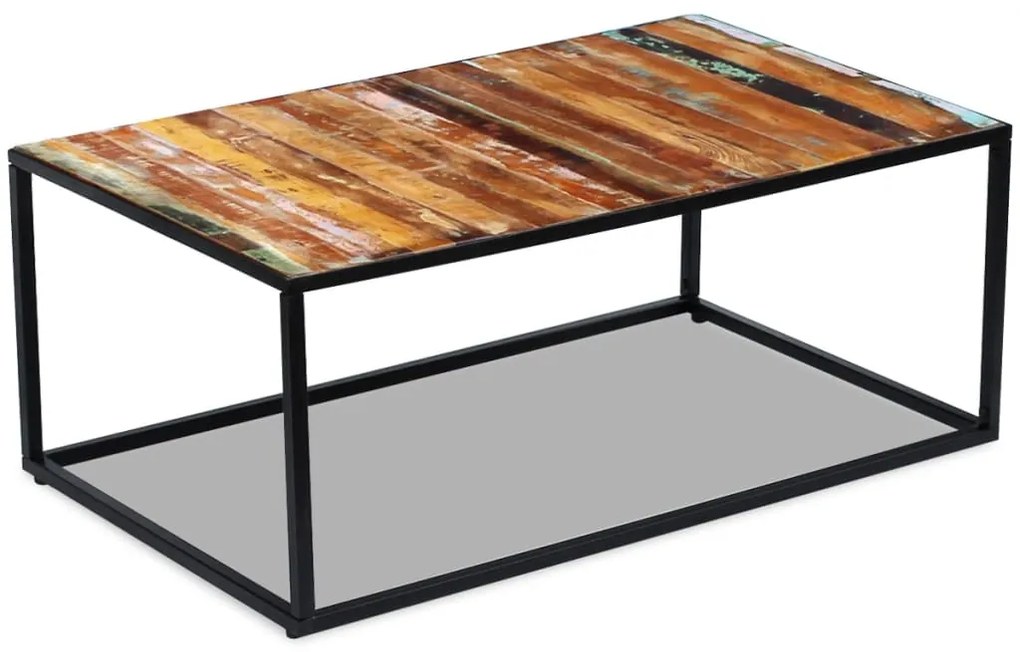 Mesa de centro 100x60x40 cm madeira recuperada maciça