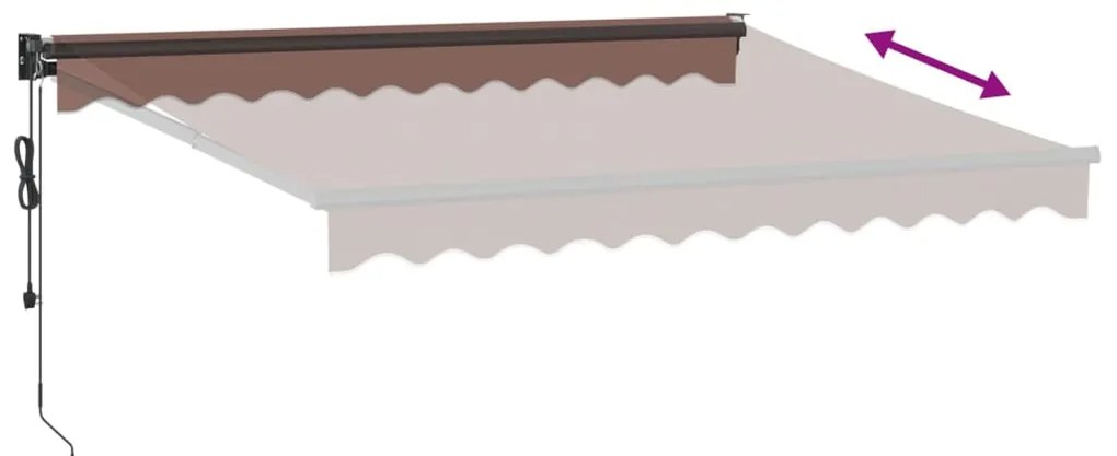 Toldo retrátil automático 300x250 cm castanho