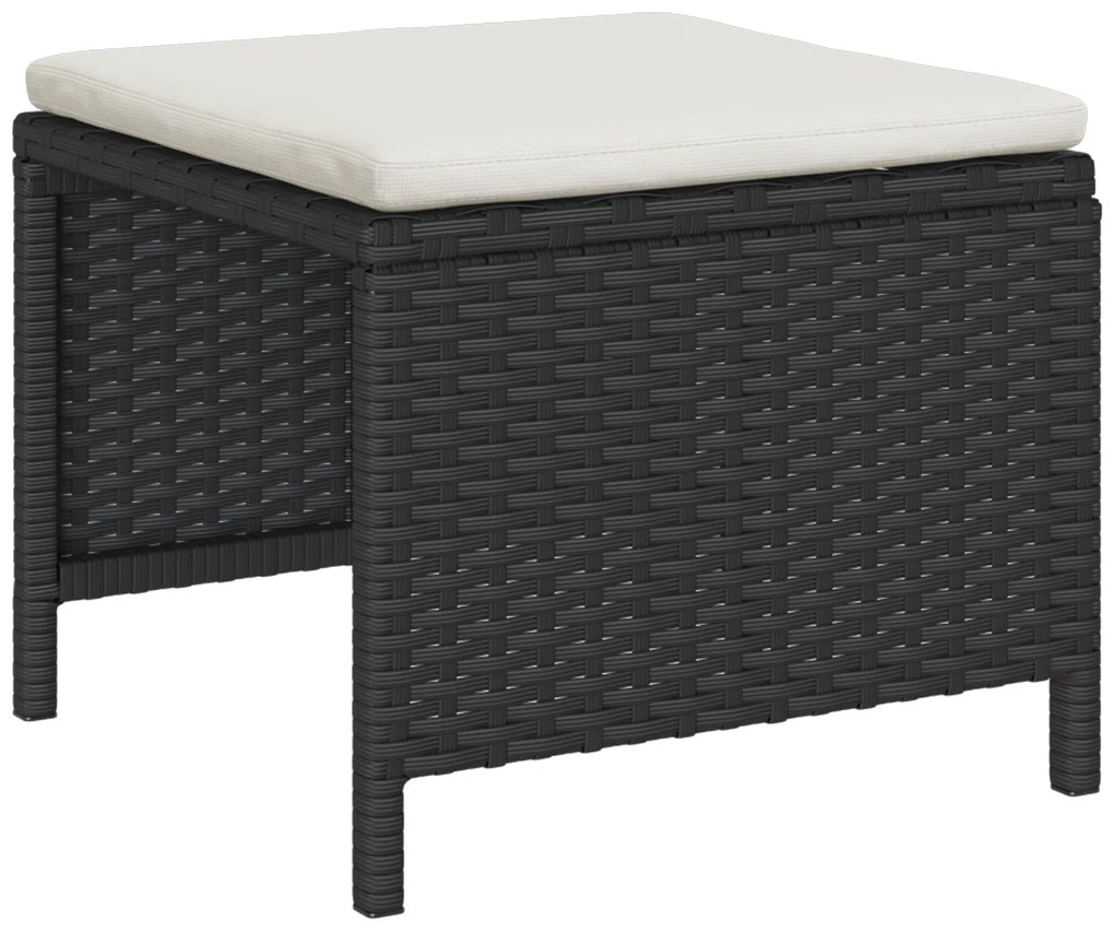 Conjunto de Sofás Externos Preto Rattan Sintético Médio