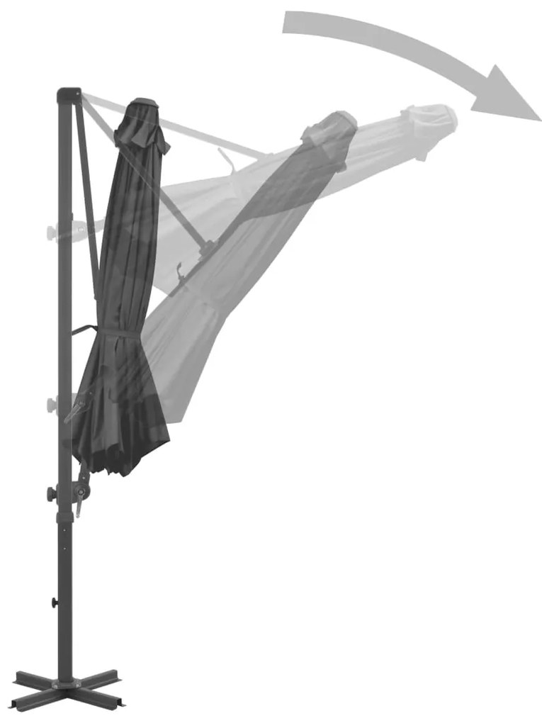 Guarda-sol de jardim com base portátil antracite
