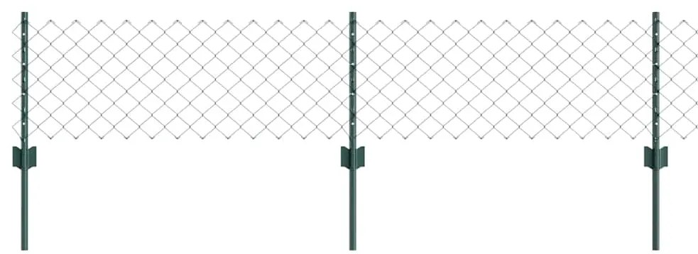 Cerca de Cadeia com 22 Postes U Verde 0.4x25 m Aço