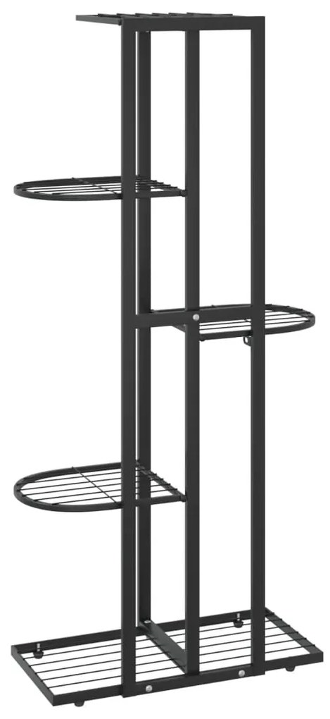 Suporte de Vasos com 5 Prateleiras em Metal - Preto - Design Moderno