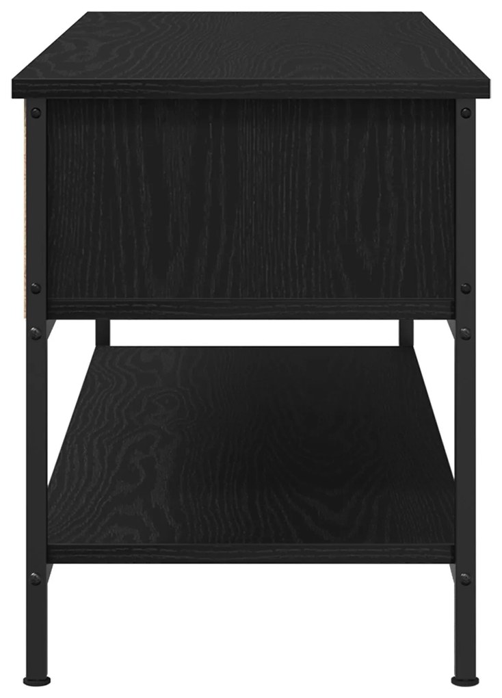 Cabide de TV vidaXL Preto Carvalho 100x35x45 cm Madeira de Engenharia