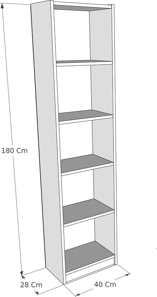 Estante Fulya – Branco – 40 cm x 180 cm x 28 cm