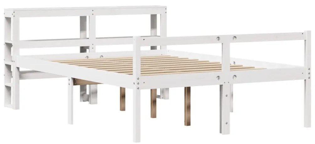 Cama para idosos com cabeceira 150x200 cm pinho maciço branco