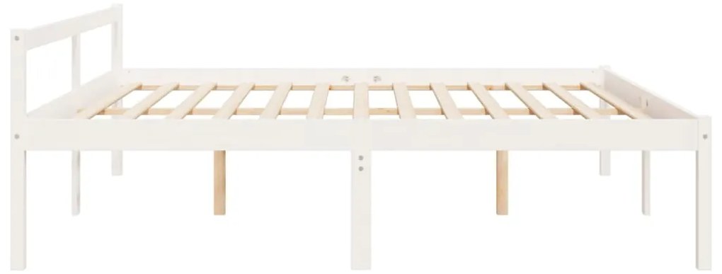 Cama para idosos super king size 180x200 cm pinho maciço branco
