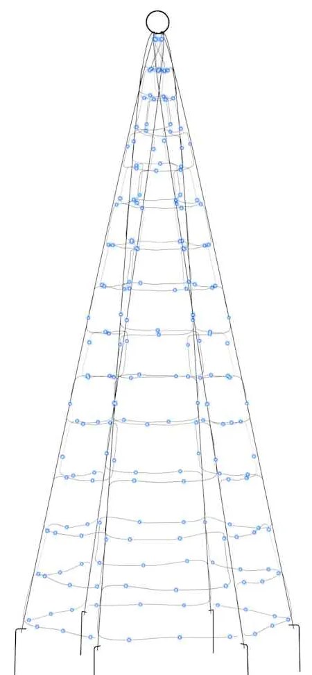 LED Árvore de Natal no mastro 200 LEDs Azul 180 cm