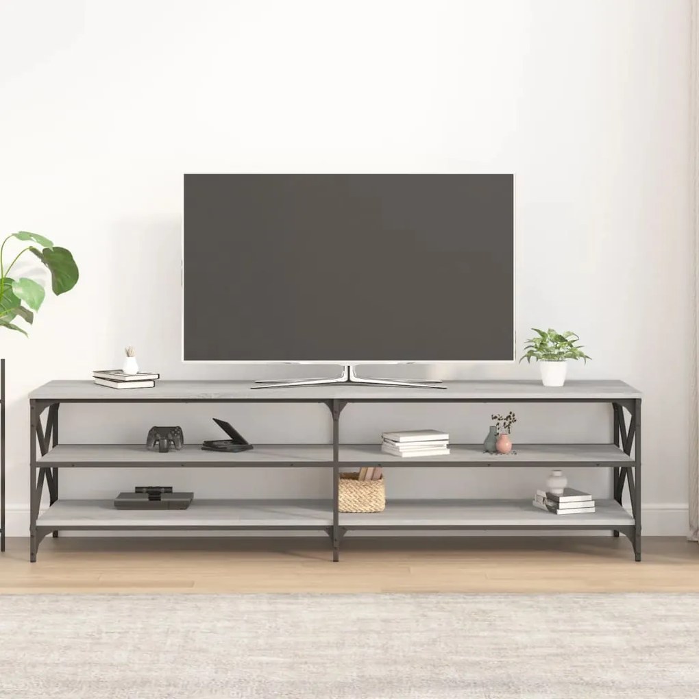Móvel de TV 180x40x50 cm derivados de madeira cinzento sonoma