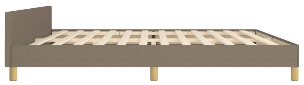 Cama sem colchão 200x200 cm tecido cinzento-acastanhado